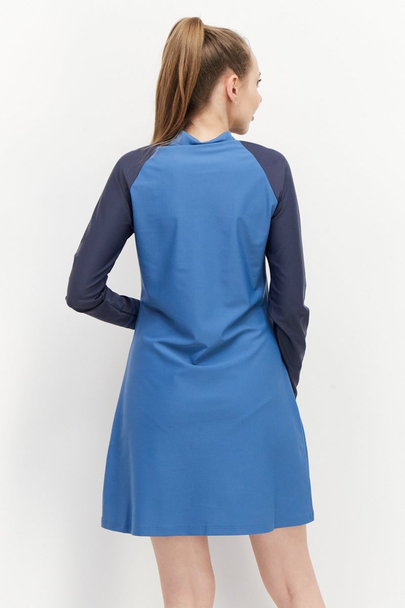 Adidas فستان تدريب رياضي نسائي مزود ببطانة خفيفة، أزرق - Image 2